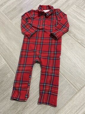 Little Sleepies Red Plaid One-Piece Romper